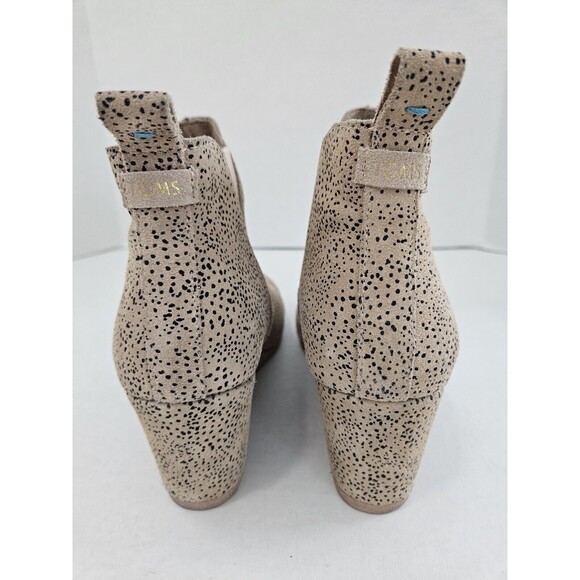 Women's TOMS Desert Tan And Grey Pebble Suede Kelsey Wedge Bootie Size 10 NWOB - Picture 6 of 8